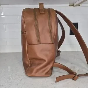 ABLE Backpack Leather Brown Slim Laptop Bag Double Zip Minimalist Work Able | Bags | Able Backpack Leather Brown Slim Laptop Bag  main image 2